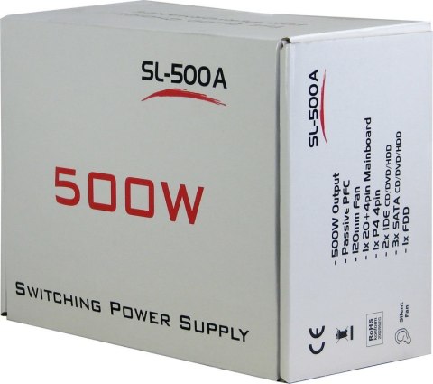 Inter-Tech SL-500A moduł zasilaczy 500 W 20+4 pin ATX ATX Szary