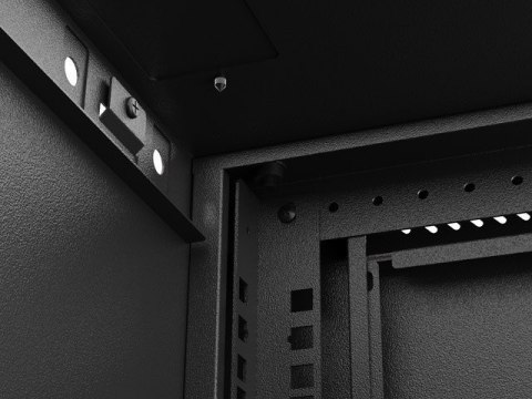 Szafa instalacyjna rack wisząca 19" 4U 540x350 czarna drzwi przeszklone LANBERG (flat pack)