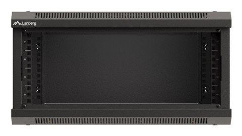 Szafa instalacyjna rack wisząca 19" 4U 540x350 czarna drzwi przeszklone LANBERG (flat pack)