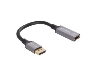 Lanberg AD-DP-HD-04 adapter kablowy 0,2 m DisplayPort HDMI Srebrny, Czarny