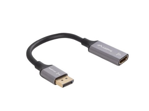 Lanberg AD-DP-HD-04 adapter kablowy 0,2 m DisplayPort HDMI Srebrny, Czarny