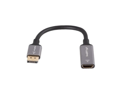Lanberg AD-DP-HD-04 adapter kablowy 0,2 m DisplayPort HDMI Srebrny, Czarny