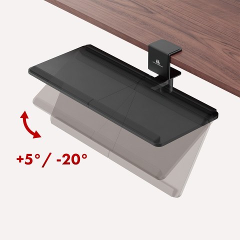 Podbiurkowy uchwyt na klawiaturę Maclean, max. obciążenie 5kg, reg. w poziomie i pionie, czarny, MC-108 B