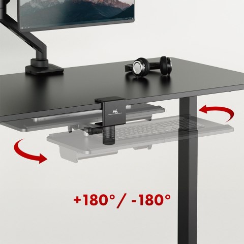 Podbiurkowy uchwyt na klawiaturę Maclean, max. obciążenie 5kg, reg. w poziomie i pionie, czarny, MC-108 B