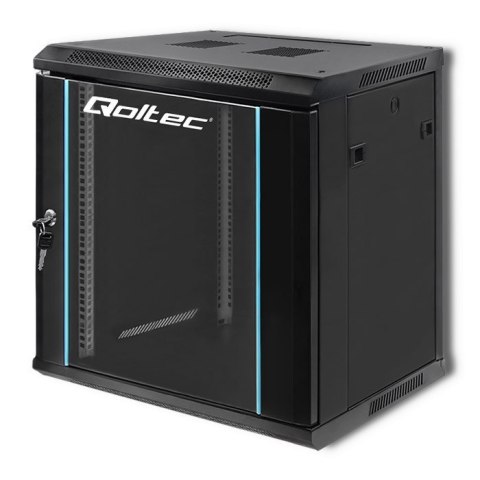 Qoltec Szafa RACK 19" | 12U | 600 x 635 x 450 | Czarna | Wisząca