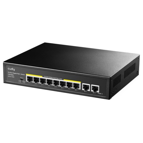 Cudy GS1010PE łącza sieciowe Gigabit Ethernet (10/100/1000) Obsługa PoE Czarny