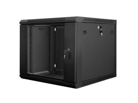 Lanberg szafa instalacyjna wisząca 19'' 9U 600x600mm czarna (drzwi szklane)