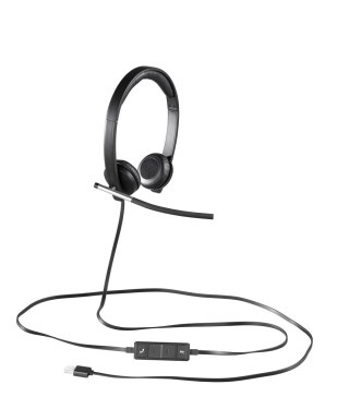 Logitech H650e Zestaw słuchawkowy Przewodowa Opaska na głowę Biuro/centrum telefoniczne USB Typu-A Czarny, Srebrny