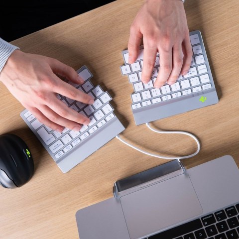 Klawiatura bezprzewodowa rozdzielona biało RGOSBUKWLWH R-GO TOOLS