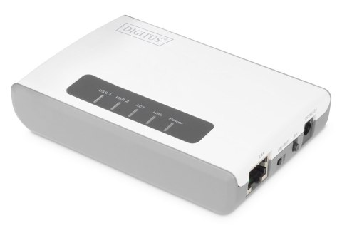 Digitus 2-portowy, bezprzewodowy, wielofunkcyjny serwer sieciowy USB 2.0, 300 Mbps