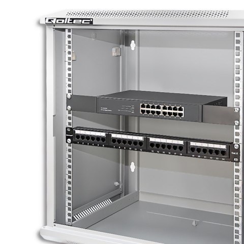 Qoltec Szafa RACK 19" | 12U | 600 x 635 x 450 | Szara | Wisząca