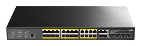 Cudy GS2028PS4 Zarządzany L2 Gigabit Ethernet (10/100/1000) Obsługa PoE 1U Czarny