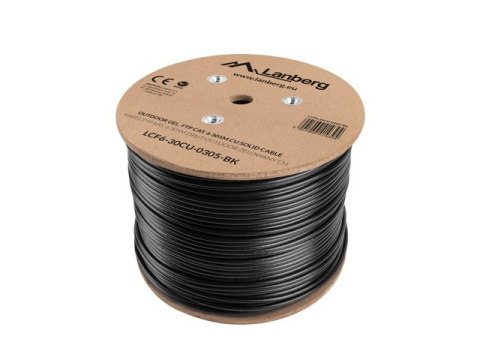 Kabel F/UTP Lanberg LCF6-30CU-0305-BK (F/UTP, RJ45 - F/UTP, RJ45 ; FTP; 305m; kat. 6; kolor czarny)