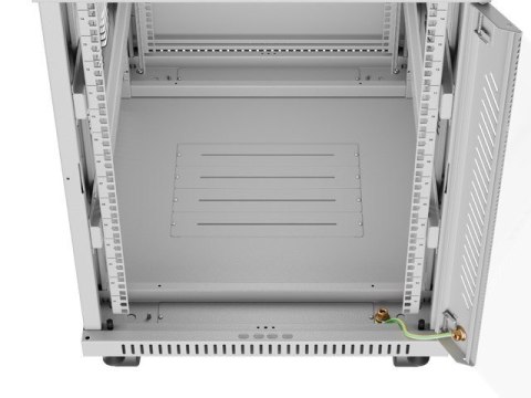 LANBERG SZAFA STOJĄCA RACK 19" 15U 600X800 SZARA DRZWI SZKLANE LCD V2 (FLAT PACK)