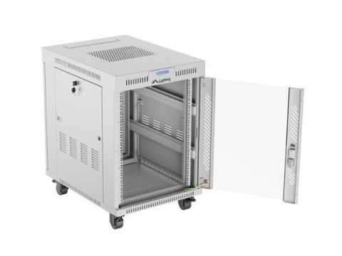 LANBERG SZAFA STOJĄCA RACK 19" 15U 600X800 SZARA DRZWI SZKLANE LCD V2 (FLAT PACK)