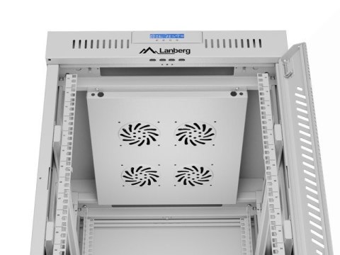 LANBERG SZAFA STOJĄCA RACK 19" 15U 600X800 SZARA DRZWI SZKLANE LCD V2 (FLAT PACK)