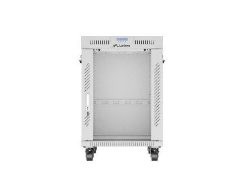 LANBERG SZAFA STOJĄCA RACK 19" 15U 600X800 SZARA DRZWI SZKLANE LCD V2 (FLAT PACK)