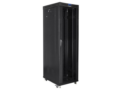 LANBERG SZAFA STOJĄCA RACK 19" 42U 600X1000 DRZWI SZKLANE LCD CZARNA FF01-6042-12BL (FLAT PACK)