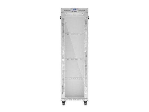 LANBERG SZAFA STOJĄCA RACK 19" 42U 600X800 SZARA DRZWI SZKLANE LCD V2 (FLAT PACK)