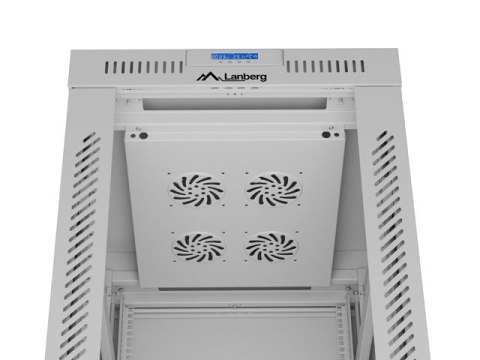 LANBERG SZAFA STOJĄCA RACK 19" 42U 600X800 SZARA DRZWI SZKLANE LCD V2 (FLAT PACK)