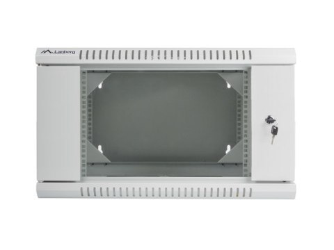 LANBERG SZAFA WISZĄCA DWUSEKCYJNA 19" 6U 600X600 (DRZWI SZKLANE, SZARA RAL7035)