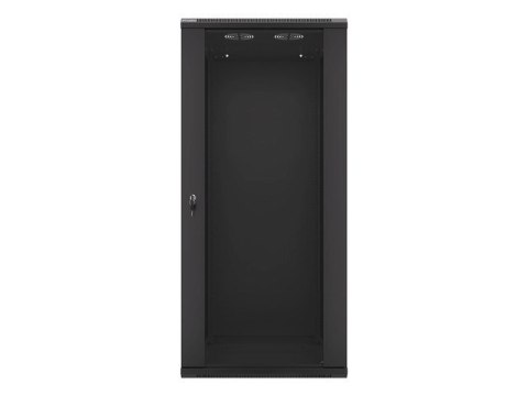 Szafa jednosekcyjna Lanberg WF01-6627-10B (27U; 1300mm / 600mm / 600 mm; wisząca; Szklane; 19''; kolor czarny)