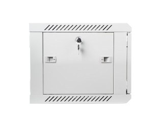 Szafa jednosekcyjna, zamykana na zamek Lanberg WF01-6406-10S (6U; 368mm / 600mm / 450 mm; wisząca; Szklane; 19''; kolor szary)