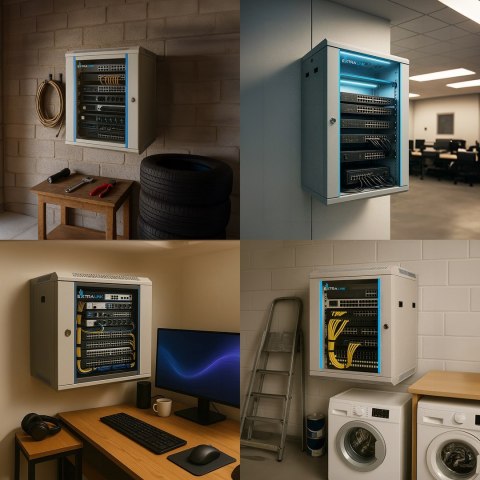 Extralink 9U 600x600 Szara | Szafa rack | montowana na ścianie