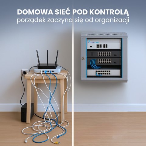 Extralink 9U 600x600 Szara | Szafa rack | montowana na ścianie