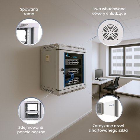 Extralink EX.14466 stojak 4U Szafa wisząca Szary