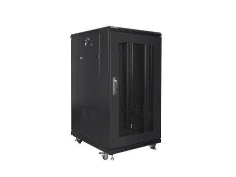 LANBERG SZAFA RACK STOJĄCA 19" 22U 600X800 DRZWI PERFOROWANE CZARNA (FLAT PACK)