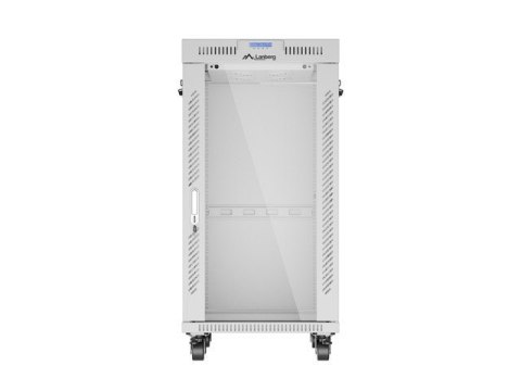 SZAFA INSTALACYJNA RACK STOJĄCA 19" 22U 600X800 SZARA DRZWI SZKLANE LCD LANBERG (FLAT PACK) V2