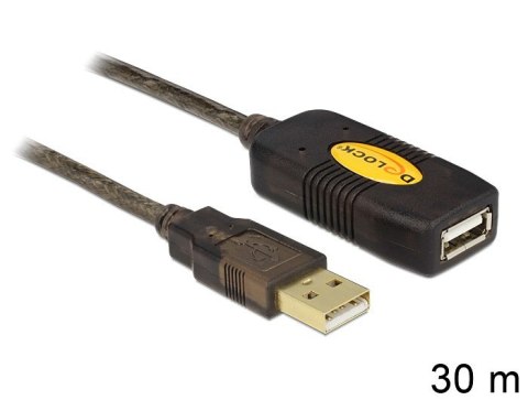 DELOCK USB Verl. A -> A St/Bu 30.00m aktiv sw