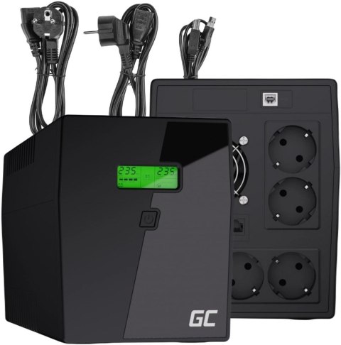 Green Cell UPS05 zasilacz UPS Technologia line-interactive 3 kVA 1200 W 5 x gniazdo sieciowe