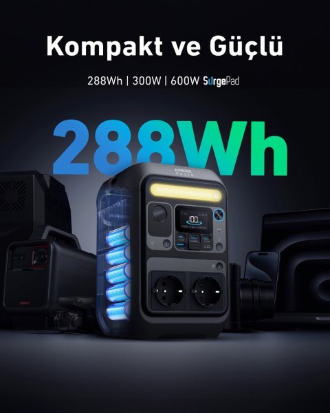 Anker SOLIX C300X Tragbare Powerstation 288Wh | 600W