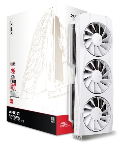 XFX Karta graficzna 16GB RADEON RX9070XT Quicksilver WHITE OC Gaming 3xDP/1xHDMI AMD