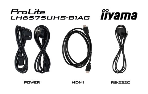 Monitor Iiyama ProLite LH6575UHS-B1AG - 65" - Płaski ekran - 163.8 cm