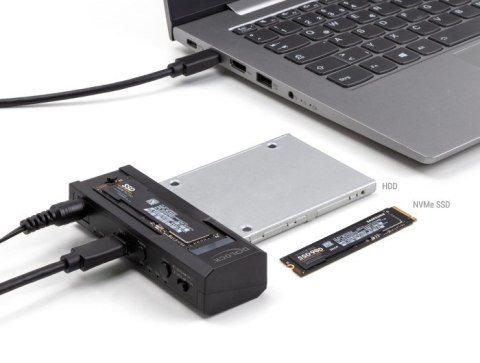 Delock - Kontroler pamięci - Funkcja klonowania - 2.5", 3.5", M.2 (6.4 cm, 8.9 cm) - Karta M.2 (PCIe NVMe i SATA) / SATA SSD - U