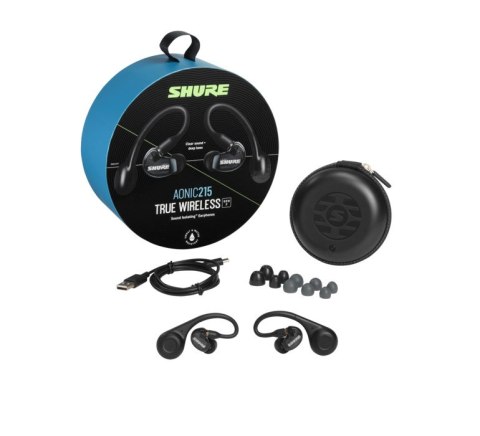 Shure AONIC 215 SE21DYBK+TW2-EFS - słuchawki dokanałowe zpojedynczym przetwornikiem i adapterem bluetooth