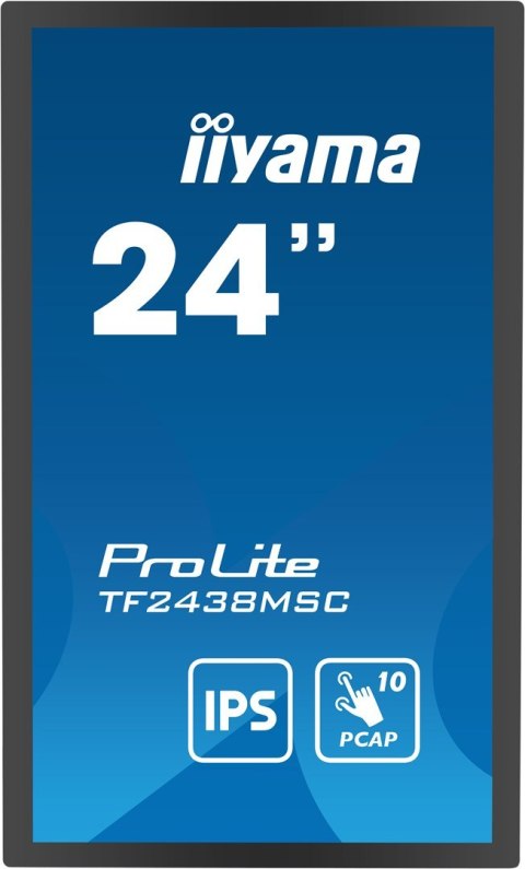 Iiyama 23,8-calowy, 10-punktowy monitor dotykowy PCAP Open Frame z technologią panelu IPS, szklaną konstrukcją od krawędzi do kr