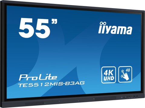 Iiyama TE5512MIS-B3AG signage display Kiosk 139,7 cm (55") LCD Wi-Fi 400 cd/m2 4K Ultra HD Czarny Ekran dotykowy Procesor wbudow