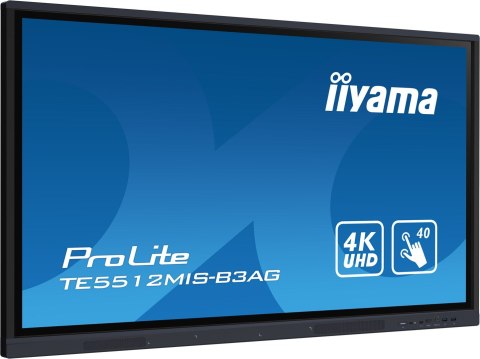 Iiyama TE5512MIS-B3AG signage display Kiosk 139,7 cm (55") LCD Wi-Fi 400 cd/m2 4K Ultra HD Czarny Ekran dotykowy Procesor wbudow
