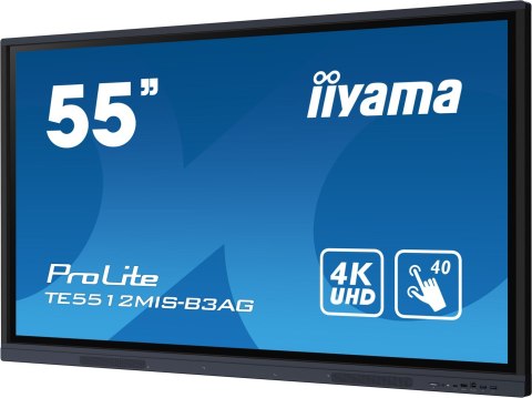 Iiyama TE5512MIS-B3AG signage display Kiosk 139,7 cm (55") LCD Wi-Fi 400 cd/m2 4K Ultra HD Czarny Ekran dotykowy Procesor wbudow