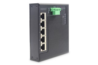 Industrial Gigabit Ethernet Flat Switch5-port, DIN rail, extended temp. range