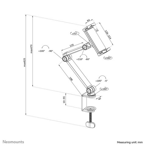 Neomounts DS15-545BL1 uchwyt Uchwyt pasywny Tablet/UMPC Czarny