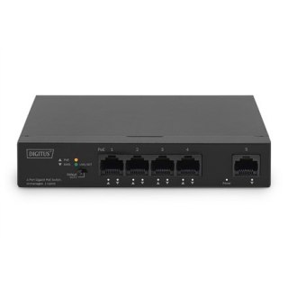 Switch niezarządzalny 4x Gigabit Ethernet, PoE af/at 60W, 1 port uplink, desktop