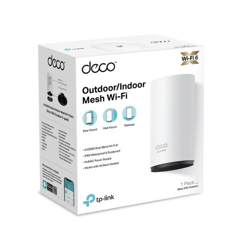TP-Link Deco X50-Outdoor Dual-band (2.4 GHz/5 GHz) Wi-Fi 6 (802.11ax) Biały 1 Wewnętrzne