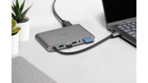 Kensington Przenośna stacja dokująca UH1440P, USB-C, 5 Gb/s, podwójne wideo, nie wymaga sterowników, zasilanie