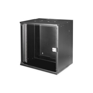 Szafa sieciowa wisząca 19" 12U, SOHO PRO 595 x 540 x 400 mm, drzwi szyba, czarny, niezłożona, 60kg