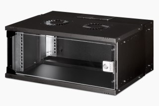 Szafa sieciowa wisząca 19" 4U, SOHO PRO 240 x 540 x 400 mm, drzwi szyba, czarny, niezłożona, 60kg